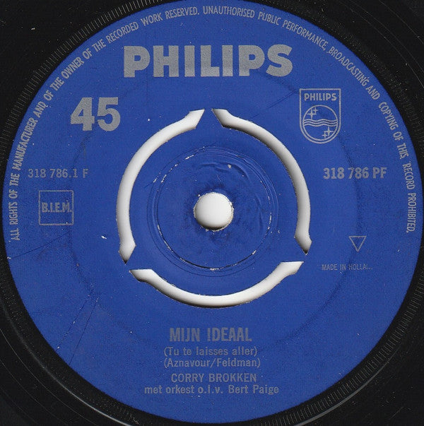 Corry Brokken : Mijn Ideaal / Het Telegram (7", Single, Mono)