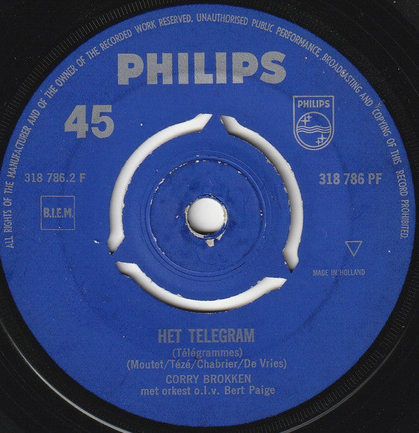 Corry Brokken : Mijn Ideaal / Het Telegram (7", Single, Mono)