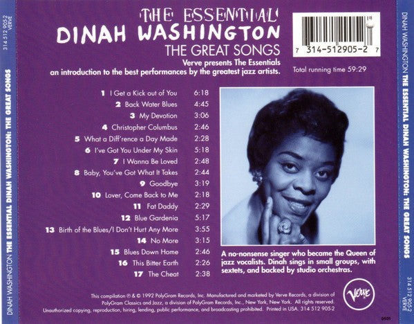 Dinah Washington : The Essential Dinah Washington (CD, Comp)
