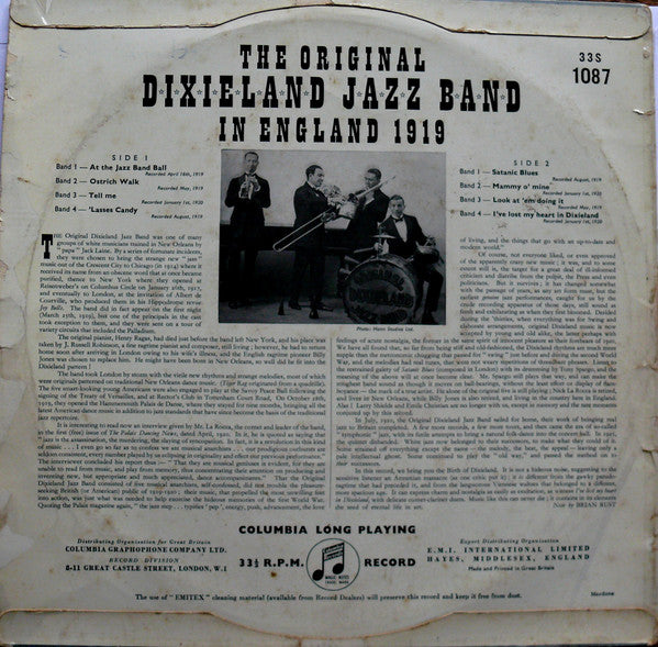 Original Dixieland Jazz Band : In England 1919 (10", Comp)