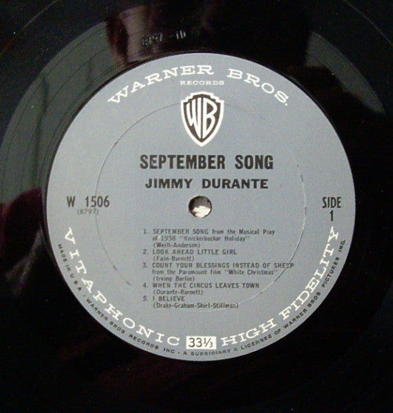Jimmy Durante : September Song (LP, Album, Mono)