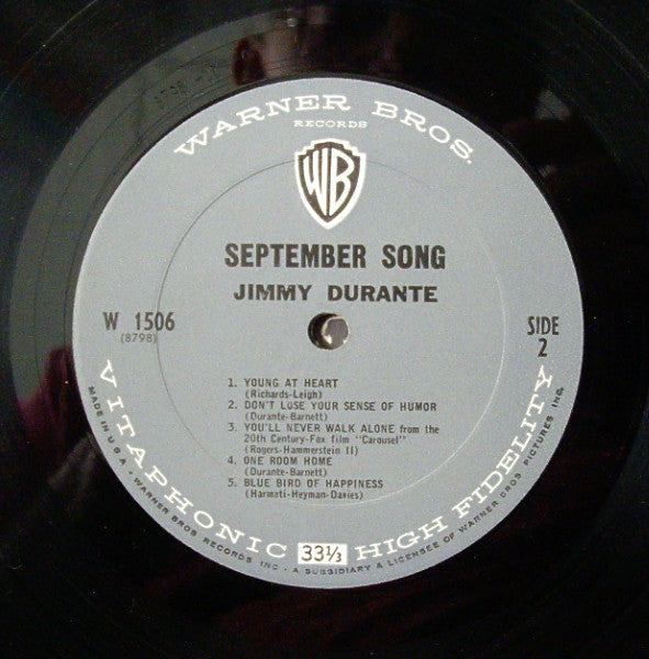 Jimmy Durante : September Song (LP, Album, Mono)