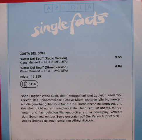 Costa Del Soul : Costa Del Soul (7", Single)