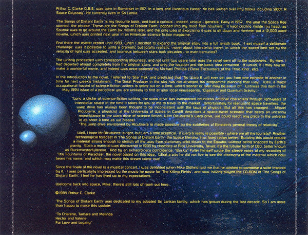 Mike Oldfield : The Songs Of Distant Earth (CD, Album, Enh, RP)