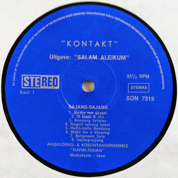 Nafiri Tuhan, The New Creation Singers : Sajang Sajang - Jong Indonesie Zingt En Speelt Folk En Gospel (LP, Album)