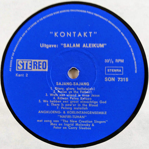 Nafiri Tuhan, The New Creation Singers : Sajang Sajang - Jong Indonesie Zingt En Speelt Folk En Gospel (LP, Album)
