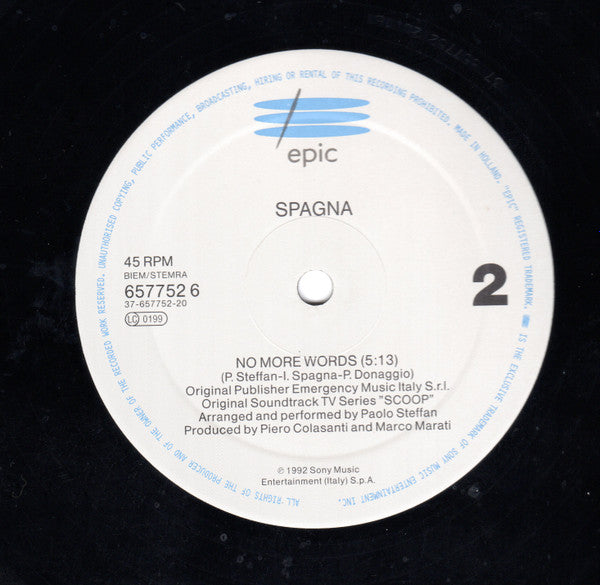 Ivana Spagna : No Way Out / No More Words (12", Maxi)