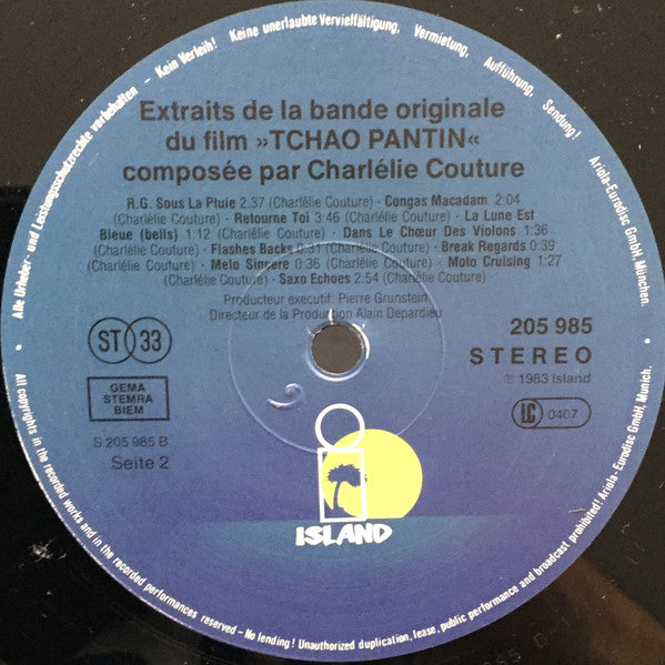 Charlélie Couture : Extraits De La Bande Originale Du Film "Tchao Pantin" (LP, Album)