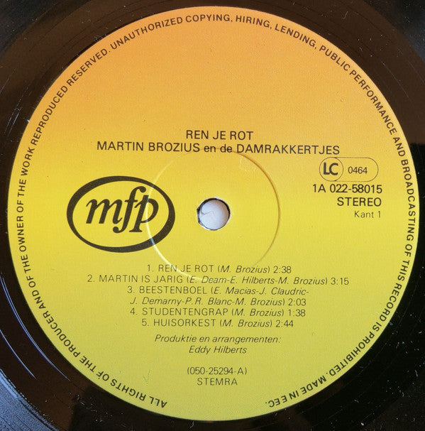 Martin Brozius En De Damrakkertjes (2) : Ren Je Rot (LP, P/Mixed, RE, RP)