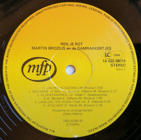 Martin Brozius En De Damrakkertjes (2) : Ren Je Rot (LP, P/Mixed, RE, RP)