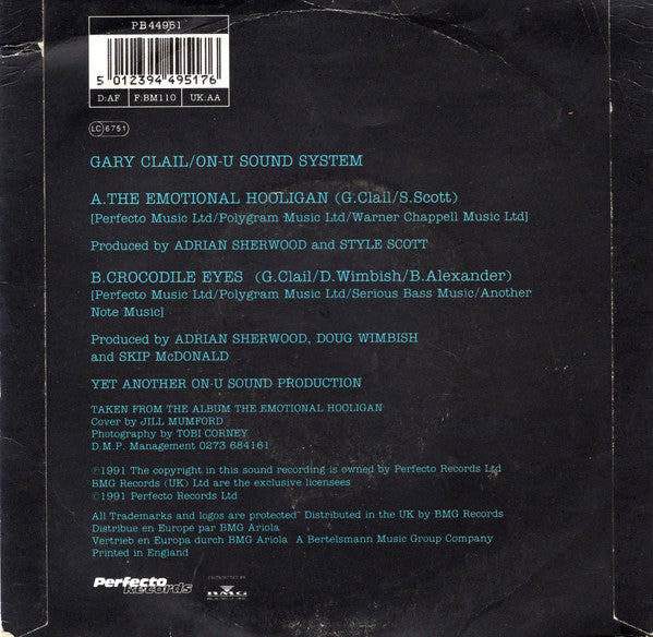 Gary Clail & On-U Sound System : The Emotional Hooligan (7")