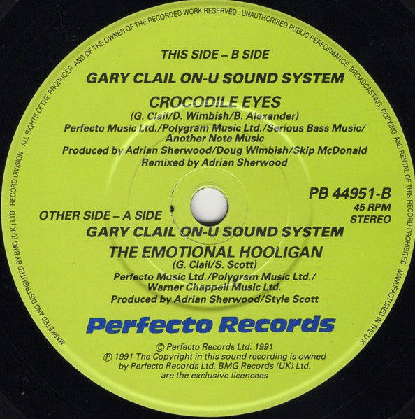 Gary Clail & On-U Sound System : The Emotional Hooligan (7")