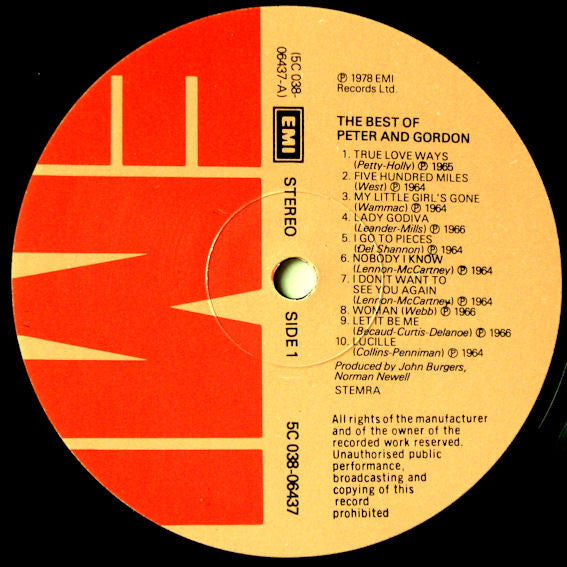 Peter & Gordon : The Best Of Peter And Gordon (LP, Comp, Mono)