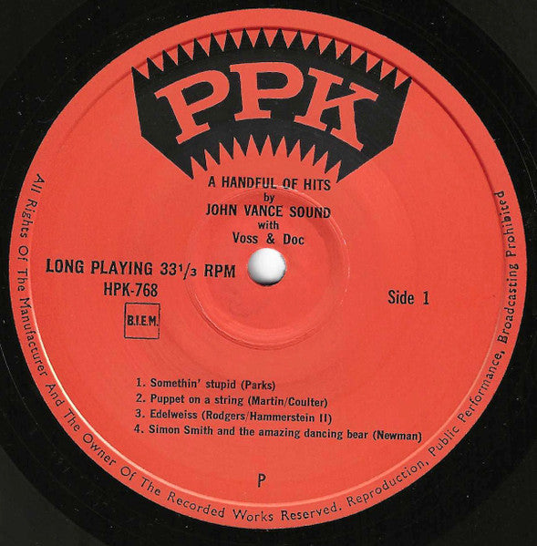 John Vance Sound With Voss & Doc : A Handful of Hits (7")