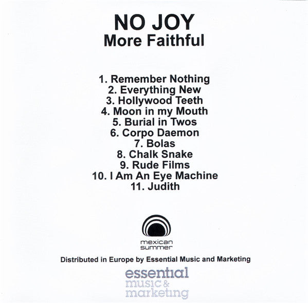 No Joy : More Faithful (CDr, Album, Promo)
