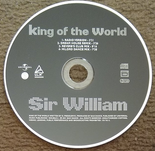 Sir William : King Of The World (CD, Maxi)
