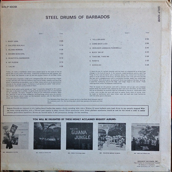 Barbados Steel Band : Steel Drums Of Barbados (LP)