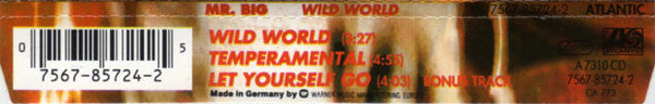 Mr. Big : Wild World (CD, Maxi)