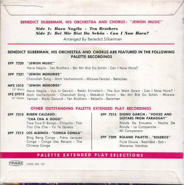 Benedict Silberman His Chorus & Orchestra : Jewish Music (7", EP)
