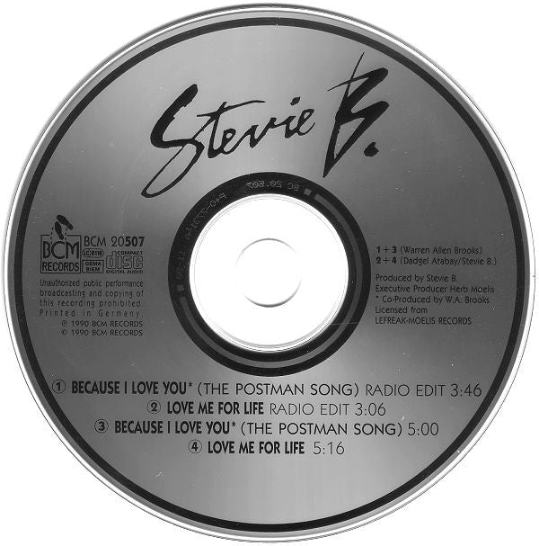 Stevie B : Because I Love You / Love Me For Life (CD, Maxi)