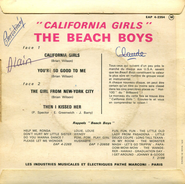 The Beach Boys : California Girls (7", EP)