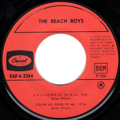 The Beach Boys : California Girls (7", EP)