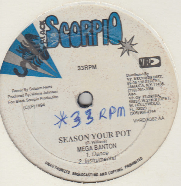 Mega Banton : Season Your Pot / Daisy Remix (12")
