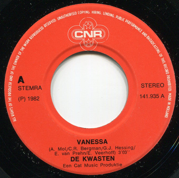 De Kwasten : Vanessa (7", Single)