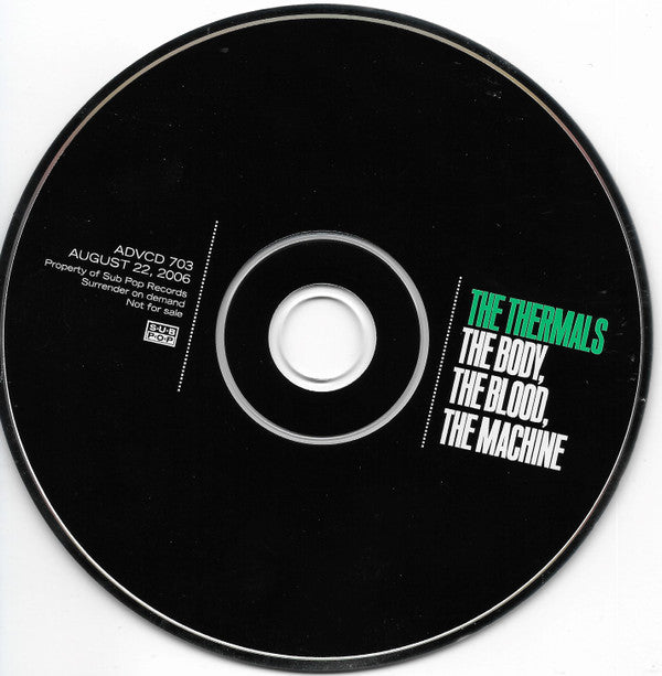 The Thermals : The Body The Blood The Machine (CD, Album, Promo)