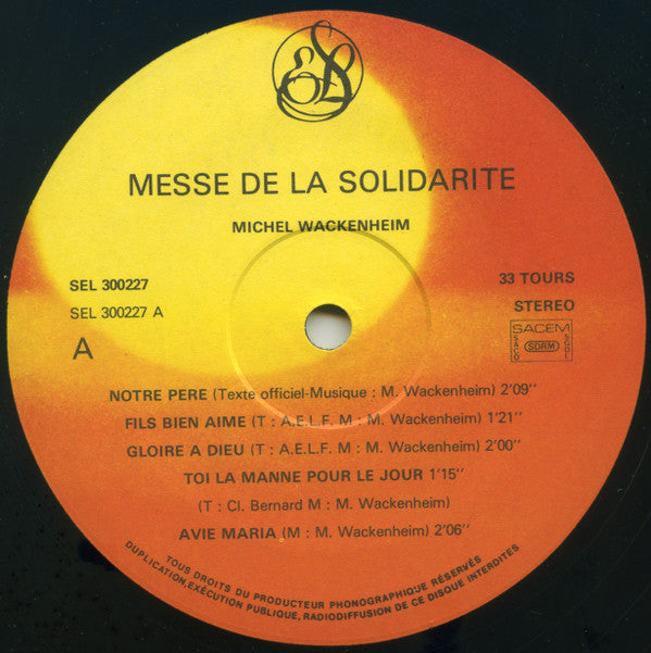 Michel Wackenheim : Messe De La Solidarité (LP, Album)