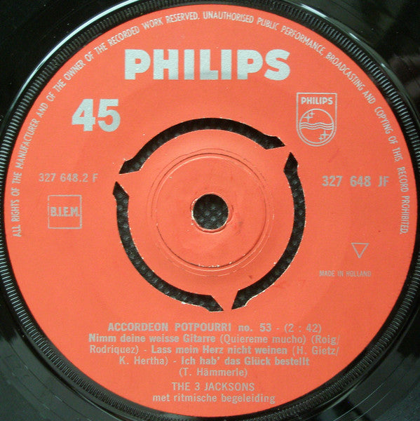The 3 Jacksons : Accordeon Potpourri No. 53 (7", Single)