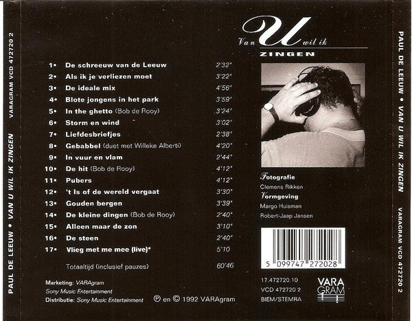 Paul de Leeuw : Van U Wil Ik Zingen (CD, Album, RE)