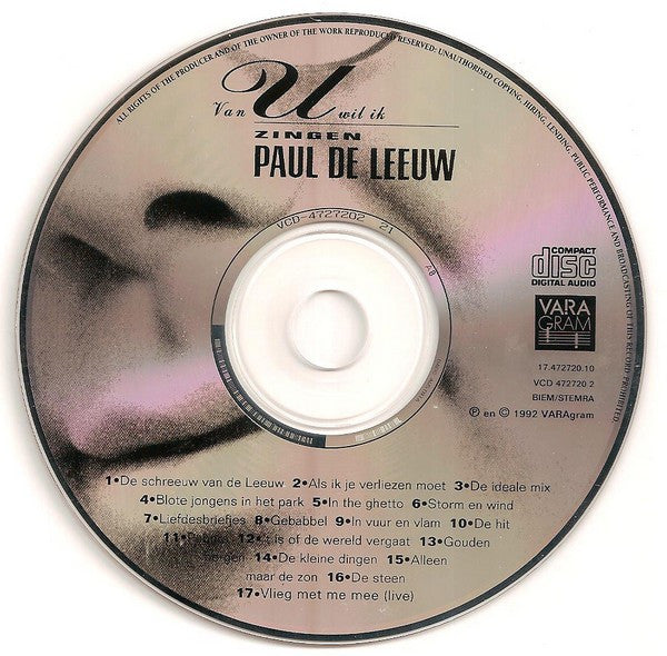 Paul de Leeuw : Van U Wil Ik Zingen (CD, Album, RE)