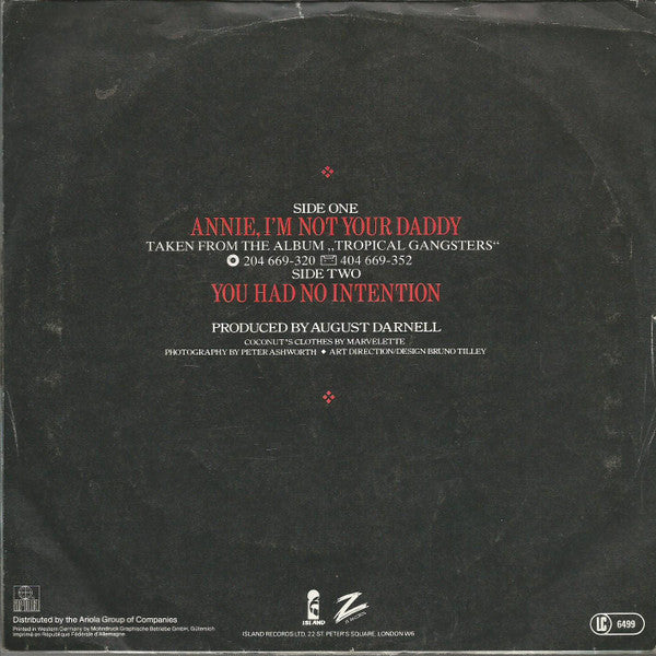 Kid Creole & The Coconuts* : Annie, I'm Not Your Daddy (7", Single)