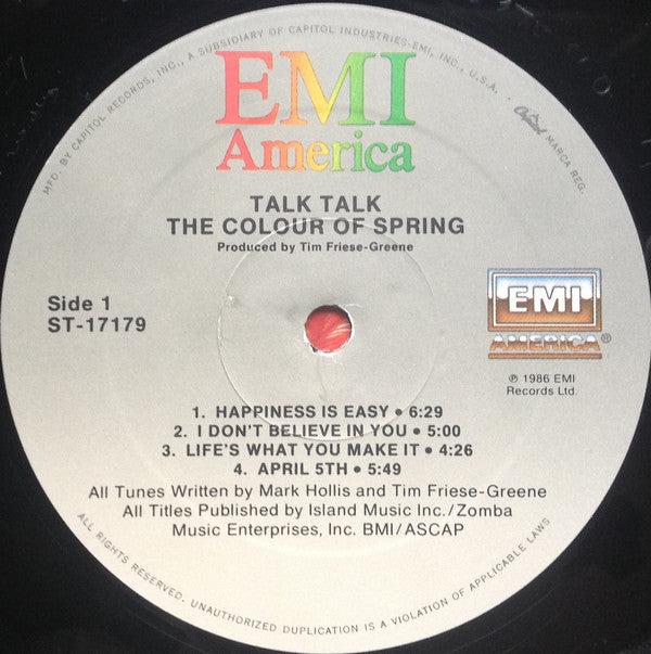 Talk Talk : The Colour Of Spring (LP, Album, All)