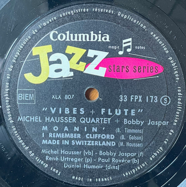 Michel Hausser Quartet + Bobby Jaspar : Vibes + Flute (LP, Mono)