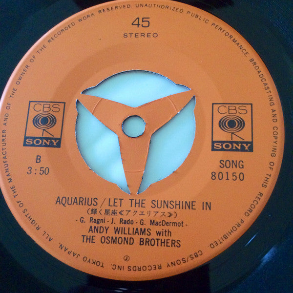 The Osmonds, Andy Williams : Good Morning Starshine / Aquarius/Let The Sunshine In (7", Single)