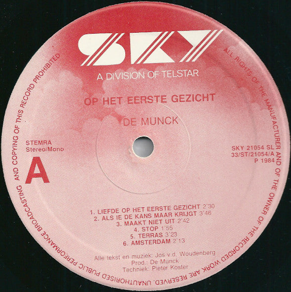 De Munck : Op Het Eerste Gezicht (LP, Album)