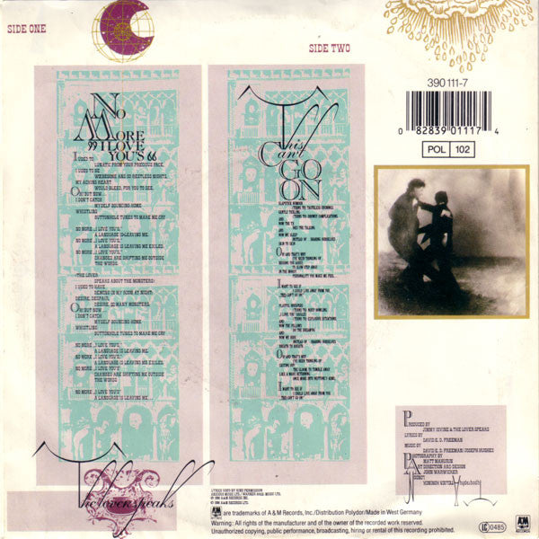 The Lover Speaks : No More "I Love You's" (7", Single)