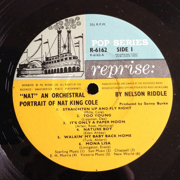 Nelson Riddle : "NAT" An Orchestral Portrait Of Nat King Cole (LP, Album)