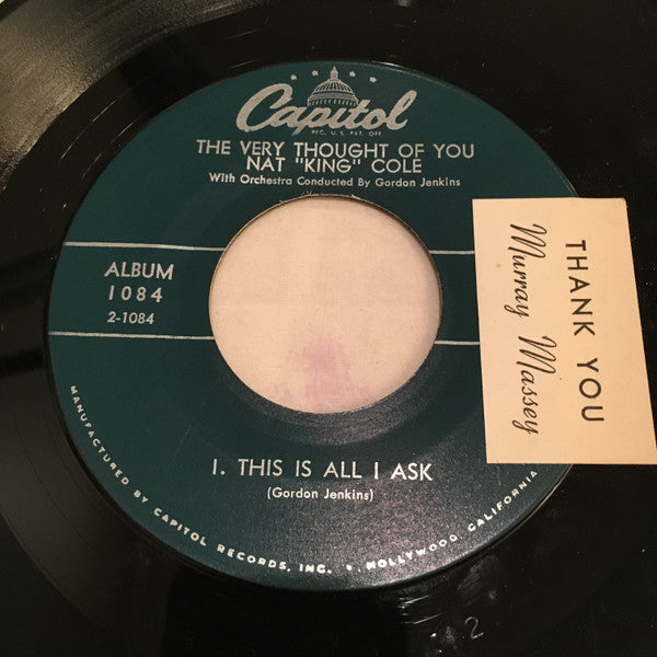 Nat King Cole : The Very Thought Of You (7", EP)