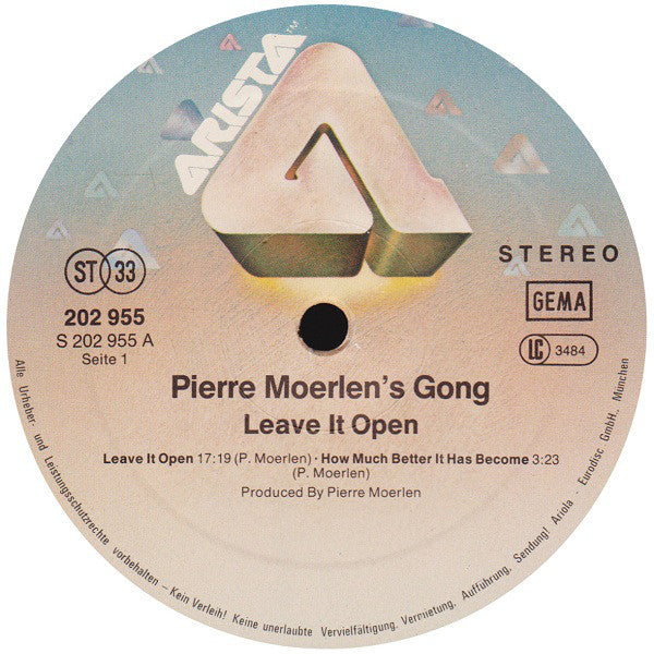 Pierre Moerlen's Gong : Leave It Open (LP, Album)