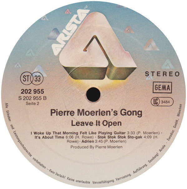 Pierre Moerlen's Gong : Leave It Open (LP, Album)