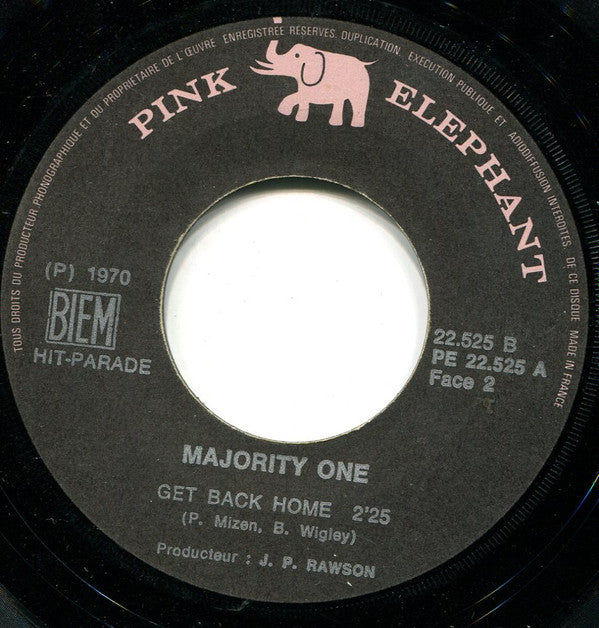 Majority One : Because I Love / Get Back Home (7", Single)