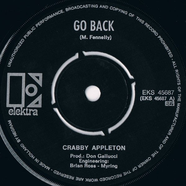 Crabby Appleton : Go Back (7", Single)