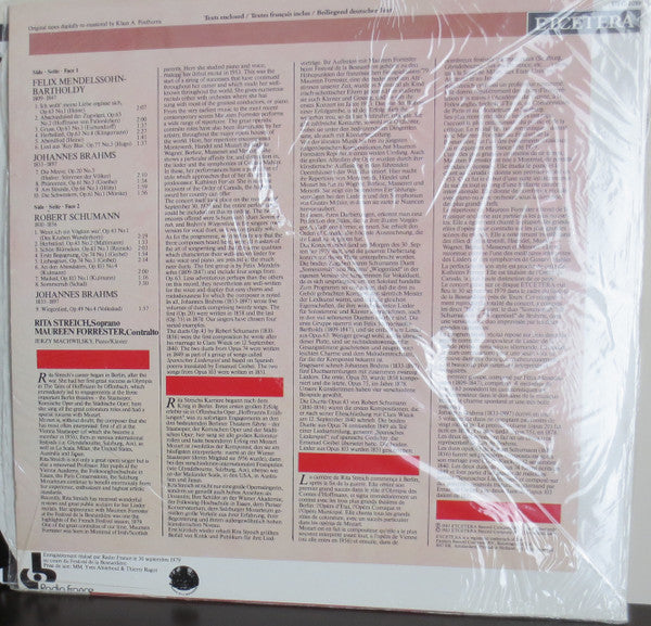 Rita Streich, Maureen Forrester - Felix Mendelssohn-Bartholdy / Johannes Brahms / Robert Schumann : Duos (LP, Album)