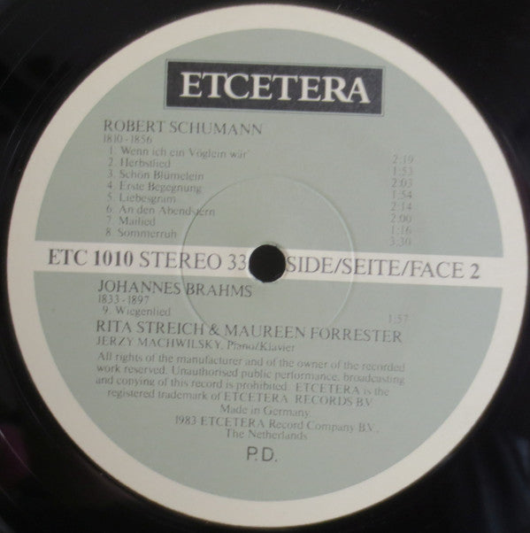 Rita Streich, Maureen Forrester - Felix Mendelssohn-Bartholdy / Johannes Brahms / Robert Schumann : Duos (LP, Album)