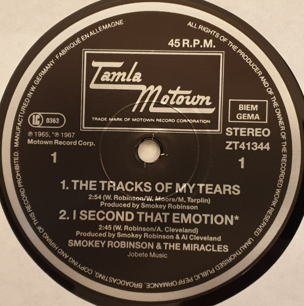 The Miracles : The Tracks Of My Tears (12", Maxi)