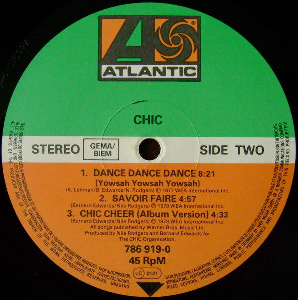 Chic : Chic Cheer (1984 Mix by Bernard Edwards) (12")