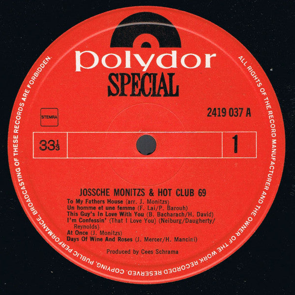 Jossche Monitzs & Hot Club 69 : Jossche Monitzs & Hot Club 69 (LP, Album)